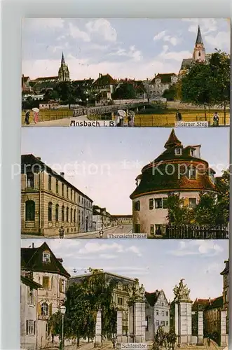AK / Ansichtskarte Ansbach Mittelfranken Eiserner Steg Theresienstrasse Schlossstrasse Kat. Ansbach
