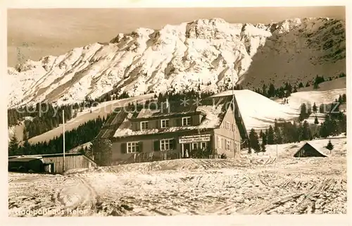 AK / Ansichtskarte Oberjoch Allgaeuer Alpen A.H.  Pass  Marke ab Gasthaus  Huette Kat. Bad Hindelang