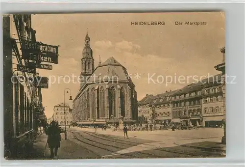AK / Ansichtskarte Heidelberg Neckar Marktplatz mit Kirche Kat. Heidelberg