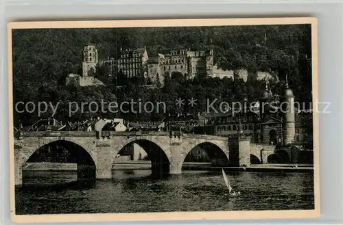 AK / Ansichtskarte Heidelberg Neckar Alte Neckarbruecke mit Schloss Kat. Heidelberg