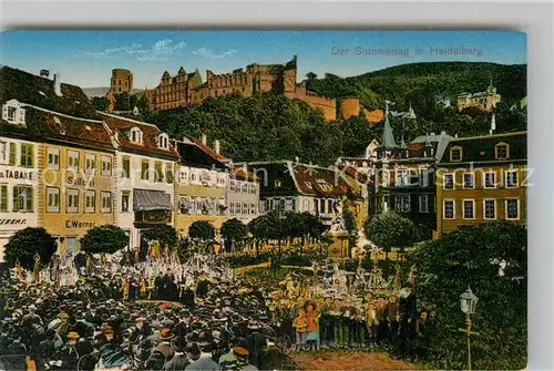 AK / Ansichtskarte Heidelberg Neckar Kornmarkt mit Schloss Kat. Heidelberg