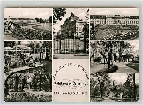 AK / Ansichtskarte Ludwigsburg Wuerttemberg Gartenschau Bluehendes Barock Details mit Schloss 