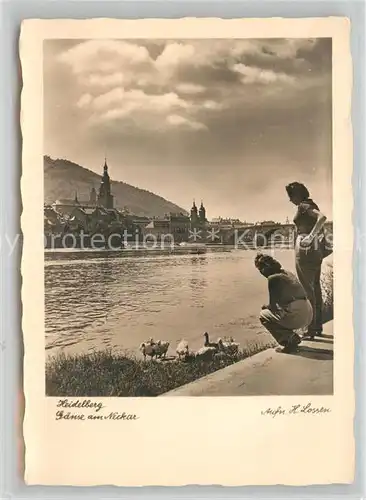 AK / Ansichtskarte Heidelberg Neckar Partie am Neckar Kat. Heidelberg