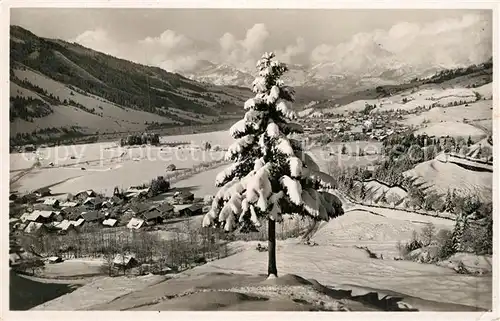 AK / Ansichtskarte Oberdorf Bad Winter Panorama Kat. Bad Hindelang