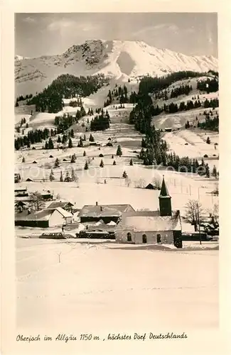 AK / Ansichtskarte Oberjoch Kirche Winter Skigebiet Kat. Bad Hindelang