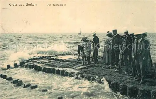 AK / Ansichtskarte Borkum Nordseebad Am Buhnenkopf Kat. Borkum