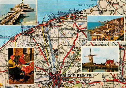AK / Ansichtskarte Brugge Landkarte Seebruecke  Kat. 