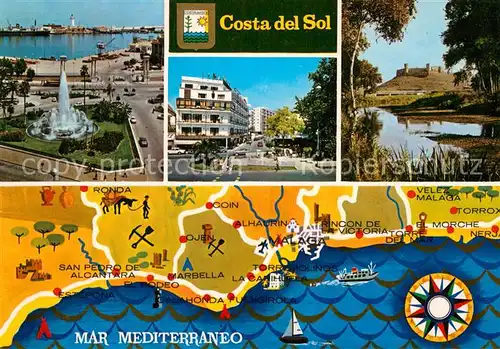 AK / Ansichtskarte Costa del Sol Lageplan Hafen  Kat. Spanien