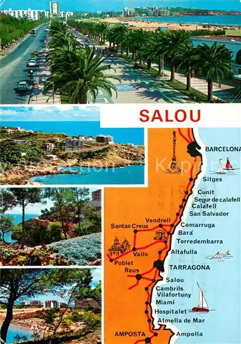 AK / Ansichtskarte Salou Lageplan Seepromenade Kat. Tarragona Costa Dorada