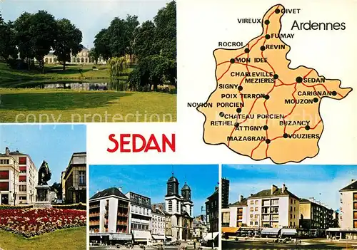 AK / Ansichtskarte Sedan Ardennes Lageplan Park Ortspartien Kat. Sedan