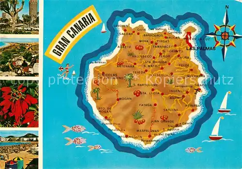 AK / Ansichtskarte Gran Canaria Lageplan Kat. Spanien