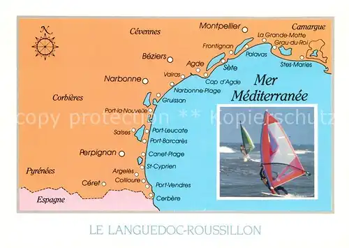 AK / Ansichtskarte Languedoc Roussillon Lageplan Kat. Montpellier de Medillan