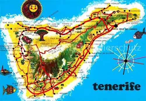 AK / Ansichtskarte Tenerife Lageplan Kat. Islas Canarias Spanien