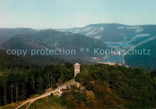 AK / Ansichtskarte Bad Lauterberg Bismarckturm mit Odertalsperre Fliegeraufnahme Kat. Bad Lauterberg im Harz