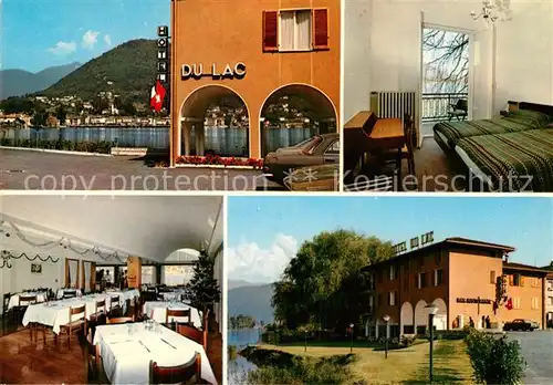AK / Ansichtskarte Ponte Tresa Lago di Lugano Hotel Du Lac Zimmer Speisesaal
