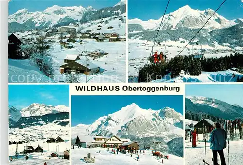 AK / Ansichtskarte Wildhaus Lisighaus SG Sesselbahn Oberdorf und Ferienalplift Bergrestaurant Kat. Wildhaus
