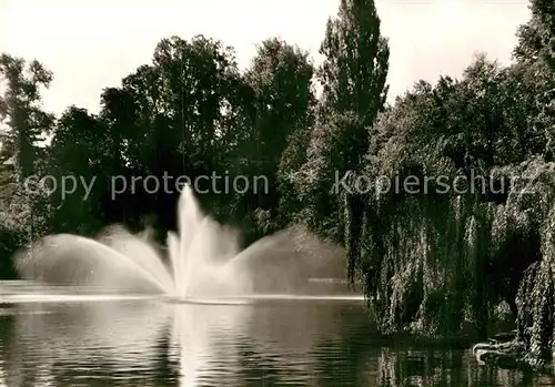 AK / Ansichtskarte Landau Pfalz Springbrunnen Ostpark Weiher Kat. Landau in der Pfalz