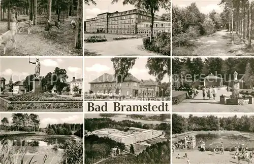 AK / Ansichtskarte Bad Bramstedt Kurhaus Freibad Denkmal Waldeingang Rotwild Kat. Bad Bramstedt