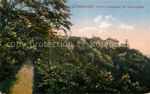 AK / Ansichtskarte Schwarzatal Ruine Greifenstein Kat. Rudolstadt