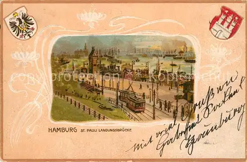 AK / Ansichtskarte Hamburg Sankt Pauli Landungsbr?cke Stra?enbahn Kat. Hamburg