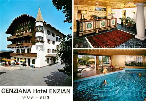 AK / Ansichtskarte Seis am Schlern Hotel Enzian Genziana Kat. Siusi allo Sciliar Kastelruth Suedtirol