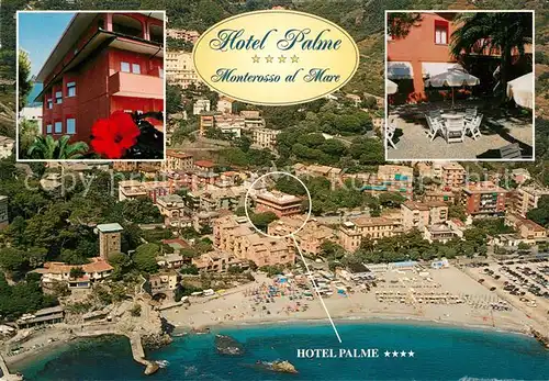 AK / Ansichtskarte Monterosso al Mare Hotel Palme Strand Fliegeraufnahme Kat. Italien