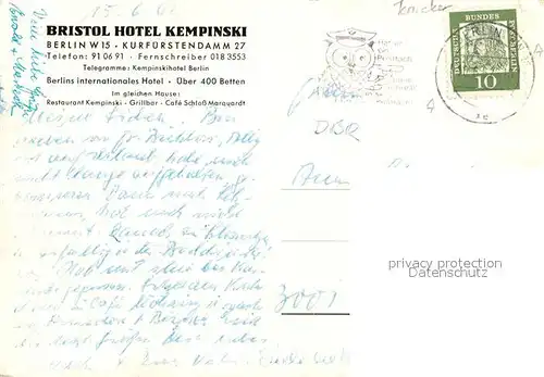 AK / Ansichtskarte Berlin Kurfuerstendamm Bristol Hotel Kempinski Kat. Berlin
