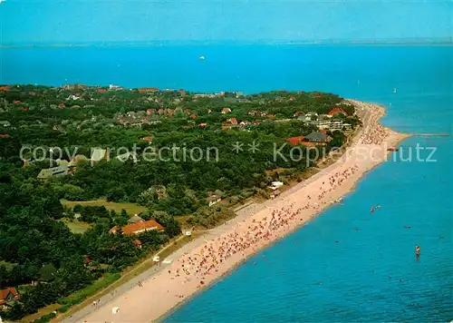 AK / Ansichtskarte Wyk Foehr Fliegeraufnahme mit Strand Kat. Wyk auf Foehr
