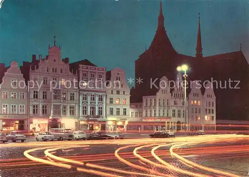 AK / Ansichtskarte Rostock Mecklenburg Vorpommern Ernst Thaelmann Platz bei Nacht Kat. Rostock