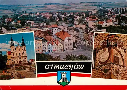 AK / Ansichtskarte Otmuchow Stadtpanorama Kirche Sonnenuhr Kat. Ottmachau Oberschlesien