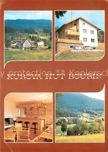 AK / Ansichtskarte Boubin Prachatice Boehmerwald Kubova Hut Ubytovna Snack Bar Sauna Lyzarske vleky Parkoviste Kat. Tschechische Republik