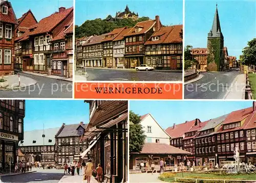 AK / Ansichtskarte Wernigerode Harz Kleinste Haus der Stadt Feudalmuseum Schloss Westerntorturm Hotel Gothisches Haus Nikolaiplatz Kat. Wernigerode