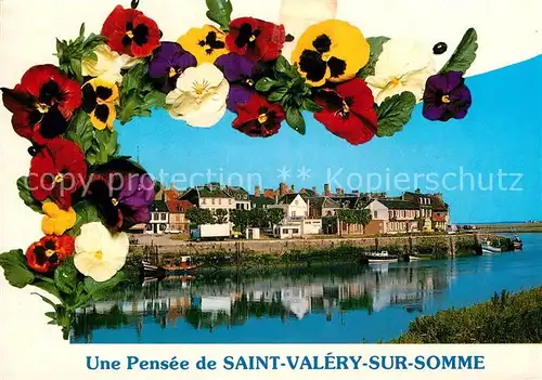 AK / Ansichtskarte Saint Valery sur Somme Vue generale et le port de peche des fleurs Kat. Saint Valery sur Somme