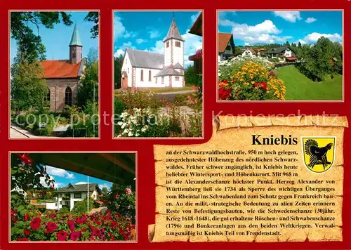 AK / Ansichtskarte Kniebis Freudenstadt Teilansichten mit Kirche Kurort im Schwarzwald Geschichte Kat. Freudenstadt