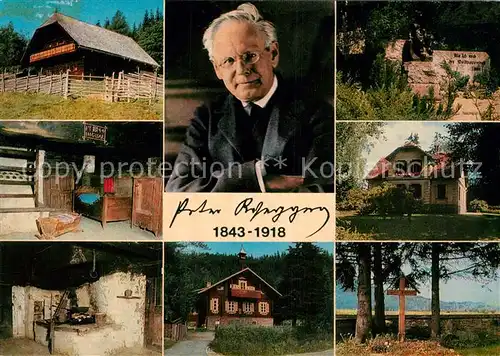 AK / Ansichtskarte Alpl Peter Rosegger Portrait Geburtshaus Denkmal Grab Kat. Krieglach