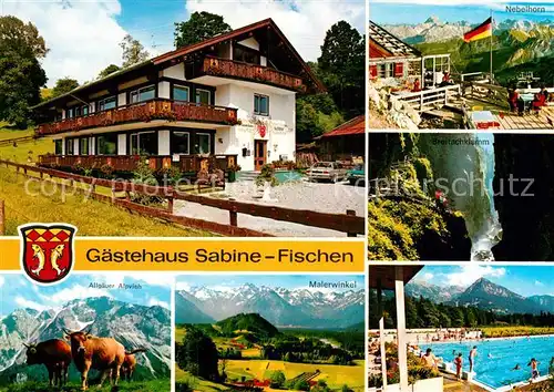 AK / Ansichtskarte Fischen Allgaeu Gaestehaus Sabine Fischen Breitachklamm Kat. Fischen i.Allgaeu