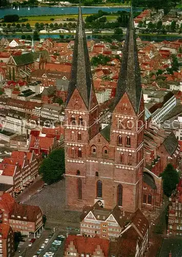 AK / Ansichtskarte Luebeck Fliegeraufnahme mit St Marien Kat. Luebeck