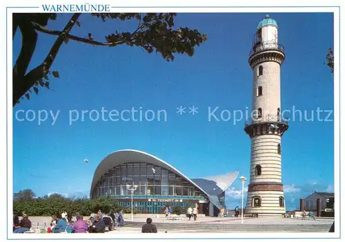 AK / Ansichtskarte Warnemuende Ostseebad Alter Leuchtturm mit Teepott Kat. Rostock