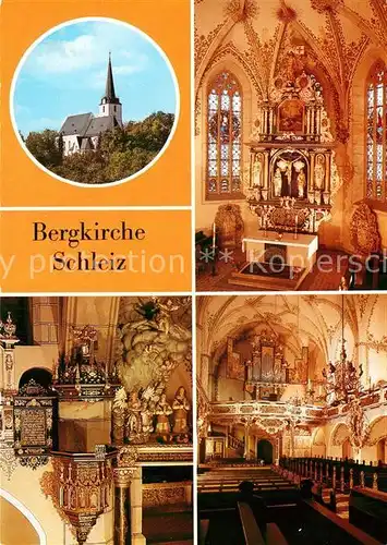 AK / Ansichtskarte Schleiz Bergkirche Altar Kanzel Orgel  Kat. Schleiz