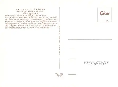 AK / Ansichtskarte Bad Waldliesborn Kur  und Bewegungszentrum Fliegeraufnahme Kat. Lippstadt