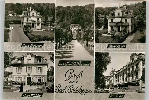 AK / Ansichtskarte Bad Brueckenau Haus Schwan L?we Widder Kurhotel Kurpark / Bad Brueckenau /Bad Kissingen LKR