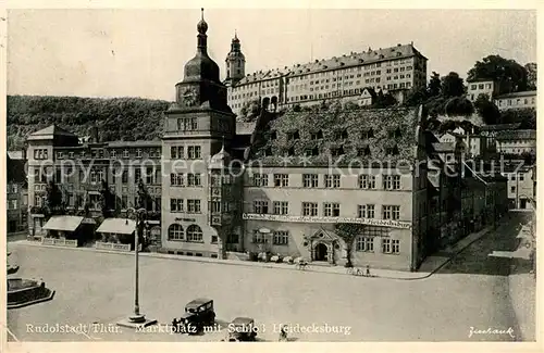 AK / Ansichtskarte Rudolstadt Marktplatz Schloss Heideckenburg Kat. Rudolstadt