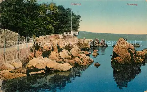 AK / Ansichtskarte Abbazia Istrien Strandweg Kat. Seebad Kvarner Bucht