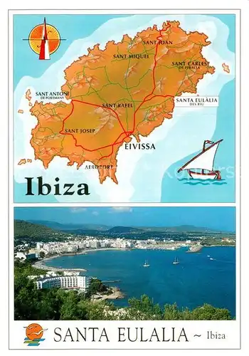 AK / Ansichtskarte Santa Eulalia del Rio Ibiza Lageplan Kat. Ibiza Islas Baleares