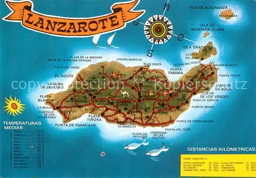 AK / Ansichtskarte Lanzarote Kanarische Inseln Lageplan