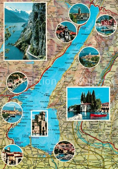 Ak Ansichtskarte Lago Di Garda Landkarte Lageplan Kat Italien Nr Kc Oldthing Ansichtskarten Italien Unsortiert