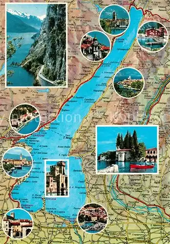 AK / Ansichtskarte Lago di Garda Landkarte Lageplan  Kat. Italien