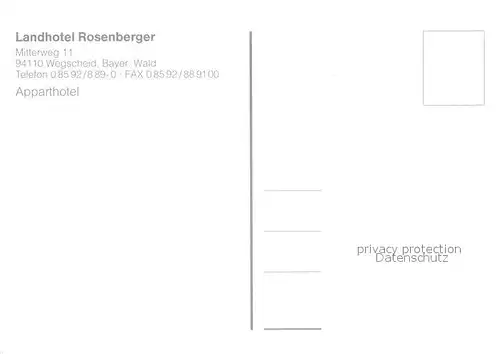 AK / Ansichtskarte Wegscheid Niederbayern Landhotel Rosenberger  Kat. Wegscheid