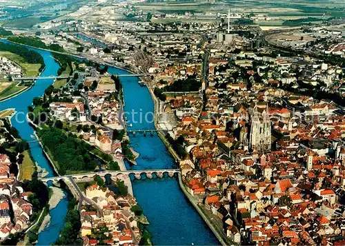 AK / Ansichtskarte Regensburg Fliegeraufnahme Kat. Regensburg