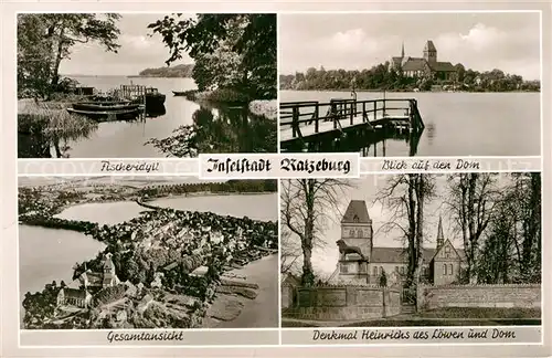 AK / Ansichtskarte Ratzeburg Inselstadt Naturpark Lauenburgische Seen Fischeridyll Dom Denkmal Heinrichs des Loewen Kat. Ratzeburg